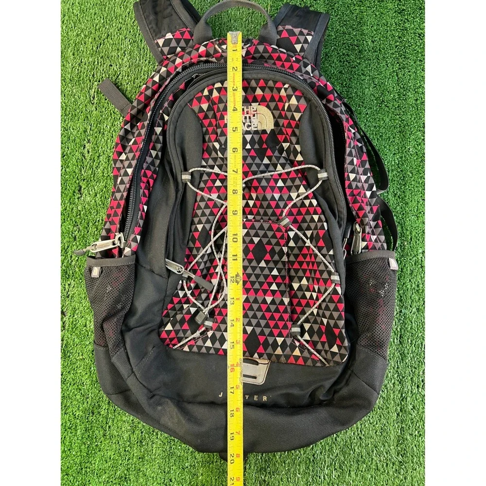 The North Face Jester Backpack Pink Black Geometric Triangle Print Daypack